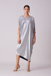 Aurelia Dress - Textured Metallic Silver